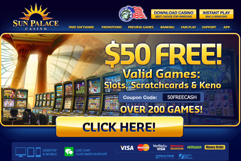 Sun Palace
                                    Casino - $50 FREE!
